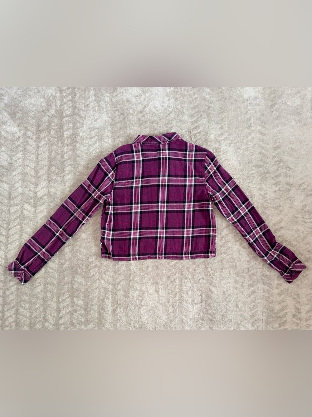 Vans Cropped Plaid Flannel Button-Down Grunge Skater Size‎ Small - Picture 7 of 7
